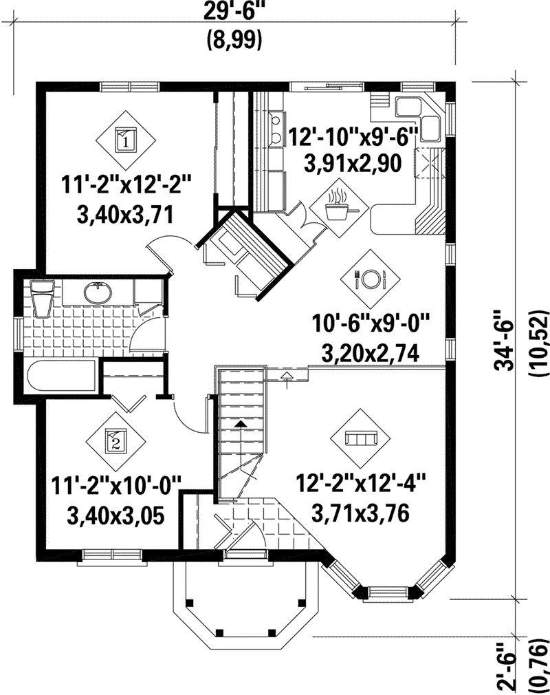 Victorian House Plan First Floor - Janice Country Victorian Home 126D-0007 - Search House Plans and More