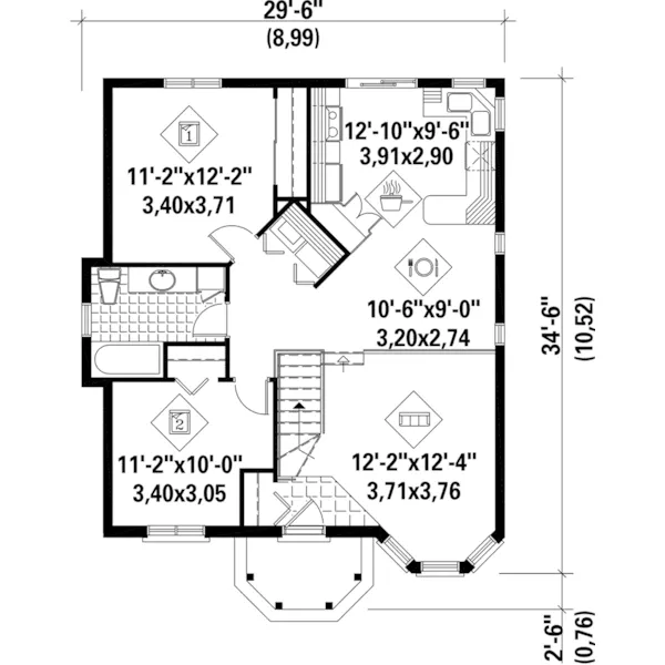 Cabin & Cottage House Plan First Floor - Janice Country Victorian Home 126D-0007 - Search House Plans and More