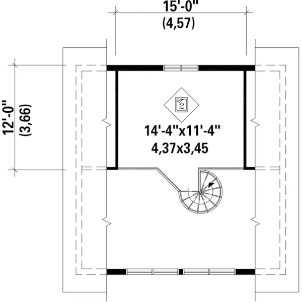 Mountain House Plan Second Floor - Geiser Rustic Vacation Home 126D-0009 - Search House Plans and More