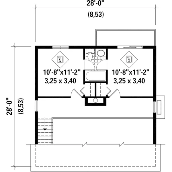 Bungalow House Plan Second Floor - Canyon Rustic Cabin Home 126D-0010 - Search House Plans and More