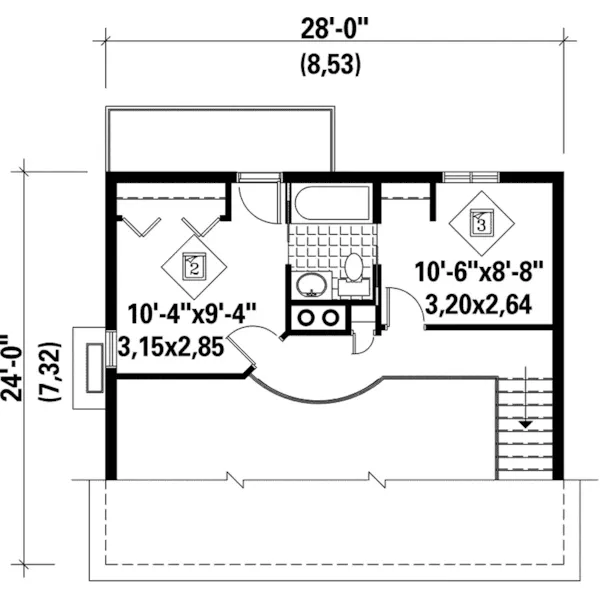 Vacation House Plan Second Floor - Pin Oak Rustic Cabin Home 126D-0011 - Shop House Plans and More