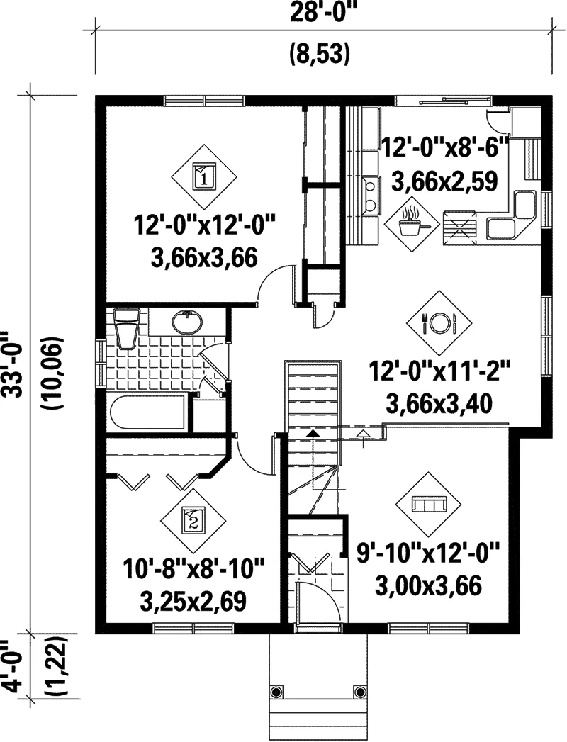 First Floor - Posey Country Ranch Home 126D-0013 - Shop House Plans and More