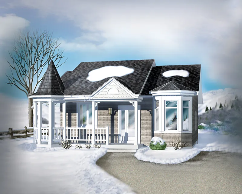 Cabin & Cottage House Plan Front of Home - Venecia Victorian Ranch House | Small Ranch Home Plan