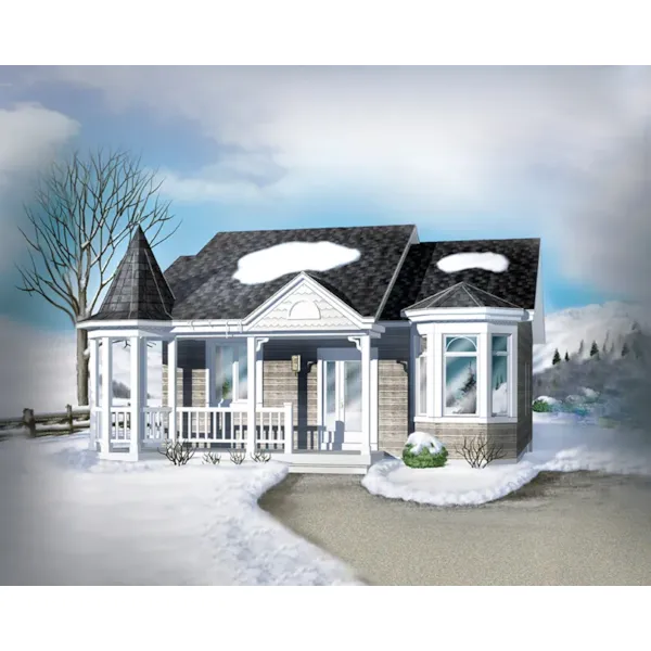 Victorian House Plan Front of Home - Venecia Victorian Ranch House | Small Ranch Home Plan