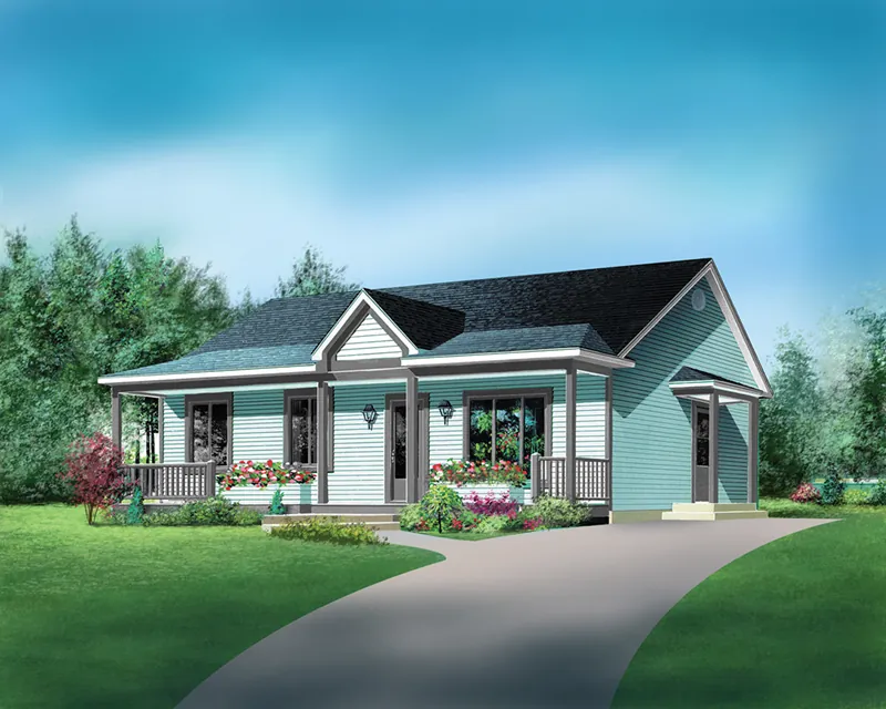 Ranch House Plan Front of Home - Roger Ranch Home 126D-0018 - Shop House Plans and More