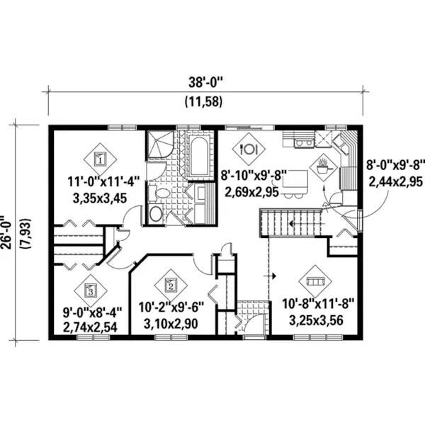 Ranch House Plan First Floor - McCarthy Bay Ranch Home 126D-0024 - Shop House Plans and More