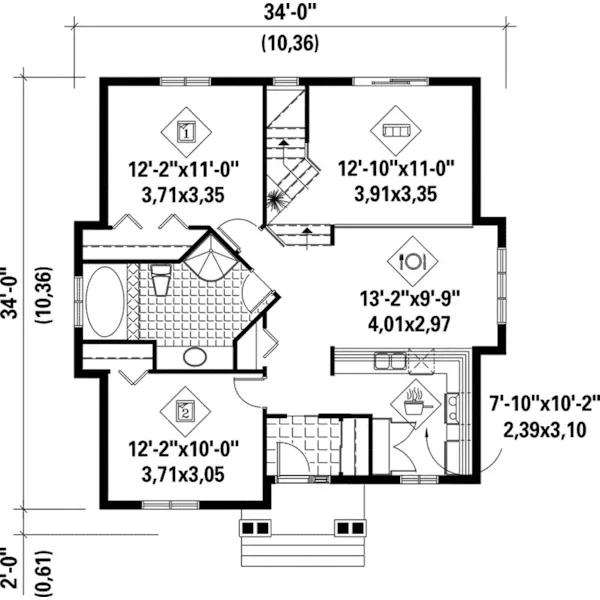 Ranch House Plan First Floor - Edgemont Cove Ranch Home 126D-0034 - Search House Plans and More