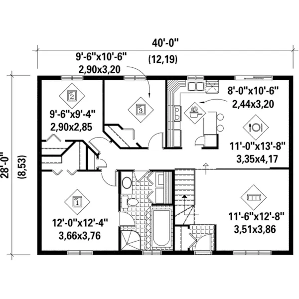 Ranch House Plan First Floor - Thompson Hill Ranch Home 126D-0041 - Shop House Plans and More