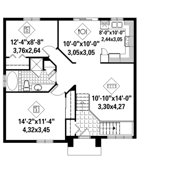 Ranch House Plan First Floor - Patrice Contemporary Home 126D-0042 - Shop House Plans and More