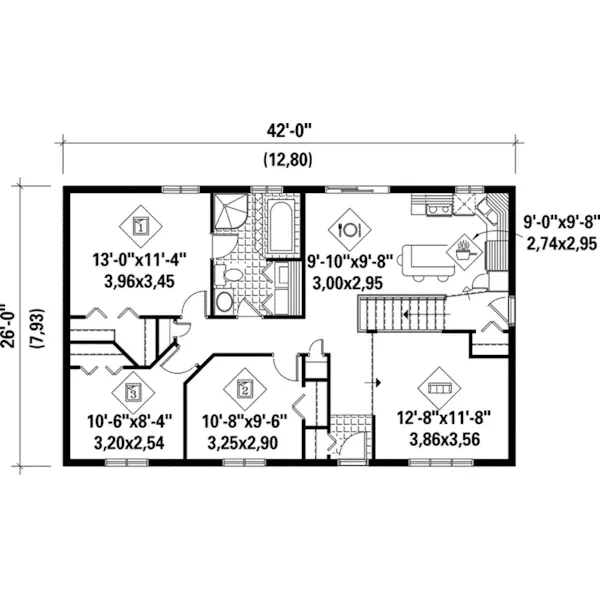 Ranch House Plan First Floor - Ashley Vineyard Ranch Home 126D-0055 - Search House Plans and More