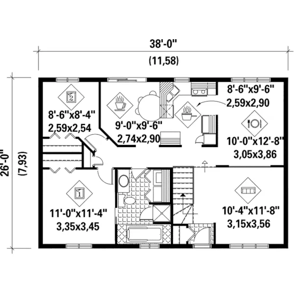 Ranch House Plan First Floor - Barker Bridge Ranch Home 126D-0057 - Search House Plans and More