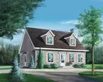 Country French House Plan Front of Home - Levy Cape Cod Cottage Home 126D-0063 - Shop House Plans and More