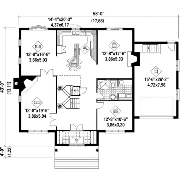 Cape Cod & New England House Plan First Floor - Ryan Luxury Traditional Home 126D-0068 - Shop House Plans and More