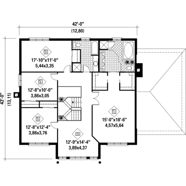 Cape Cod & New England House Plan Second Floor - Ryan Luxury Traditional Home 126D-0068 - Shop House Plans and More