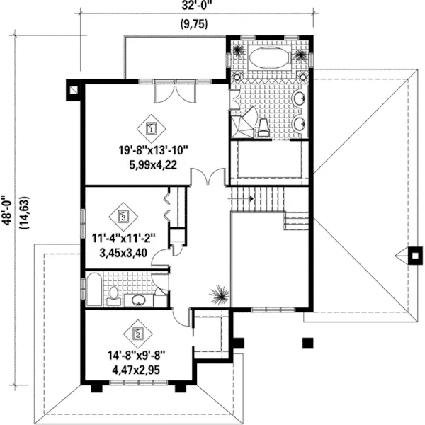 Modern House Plan Second Floor - Sapphire Neoclassical Home 126D-0069 - Shop House Plans and More