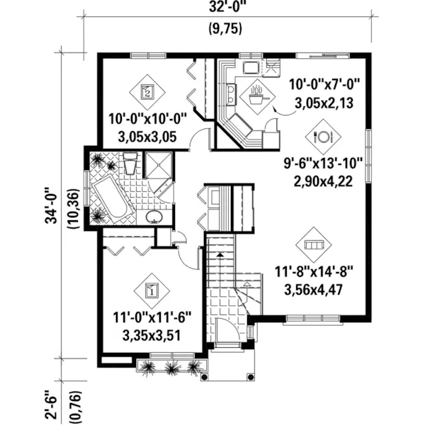 Modern House Plan First Floor - Edwin Ranch Home 126D-0075 - Search House Plans and More