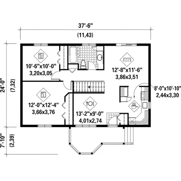 Ranch House Plan First Floor - Kelly Country Ranch Home 126D-0079 - Search House Plans and More