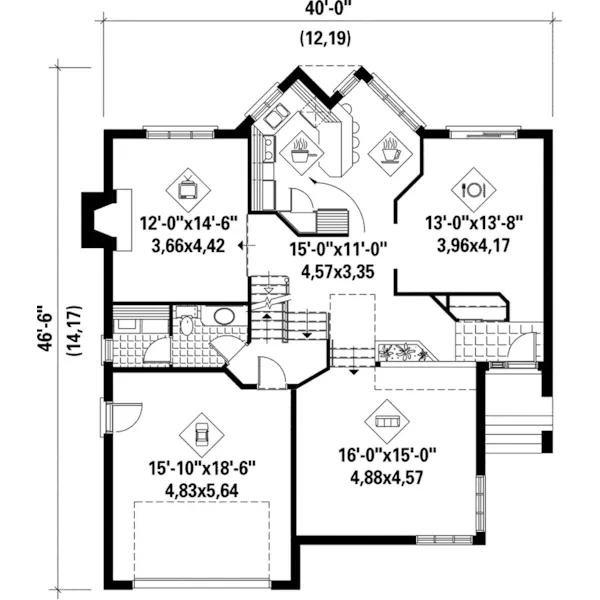 European House Plan First Floor - Oakcrest Contemporary Home 126D-0080 - Shop House Plans and More