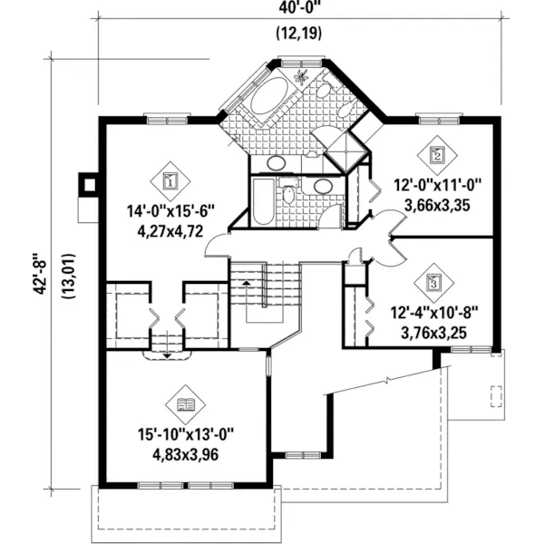 European House Plan Second Floor - Oakcrest Contemporary Home 126D-0080 - Shop House Plans and More