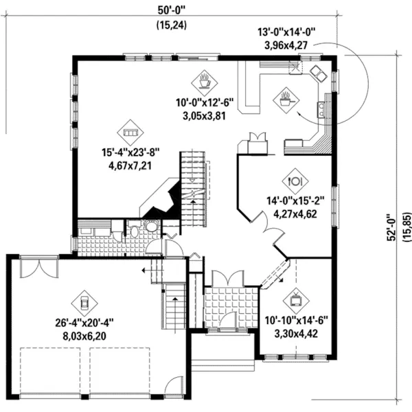 Modern House Plan First Floor - Milton Traditional Home 126D-0085 - Shop House Plans and More