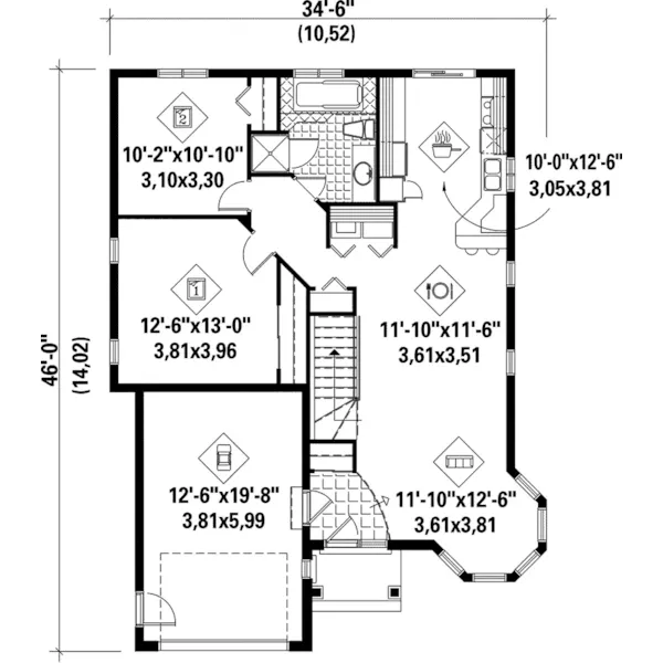 Victorian House Plan First Floor - Harvey Country Victorian Home 126D-0093 - Search House Plans and More