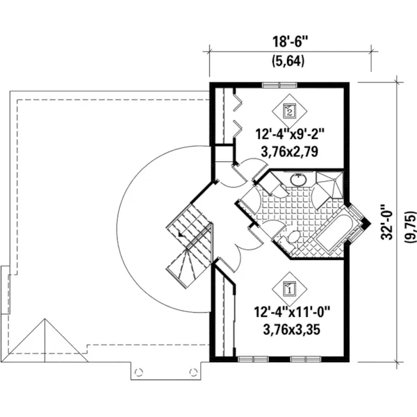 Modern House Plan Second Floor - Suson Split-Level Home 126D-0094 - Shop House Plans and More