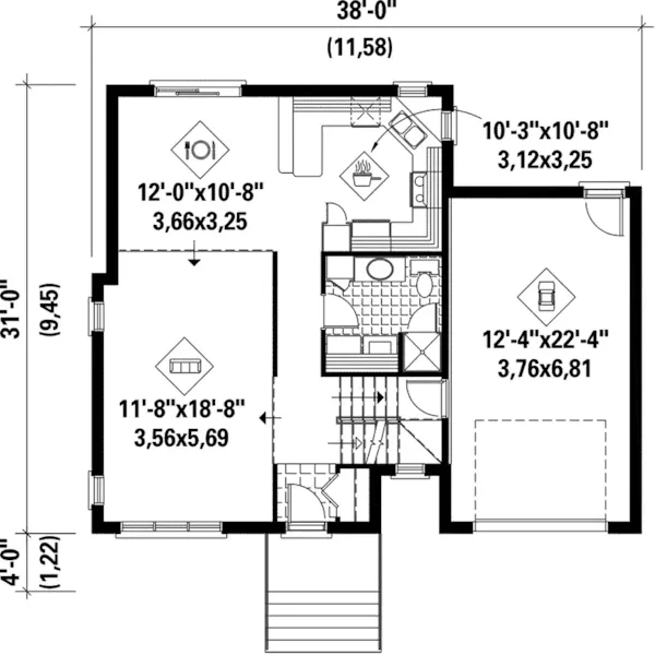 European House Plan First Floor - Abita Modern Home 126D-0096 - Search House Plans and More