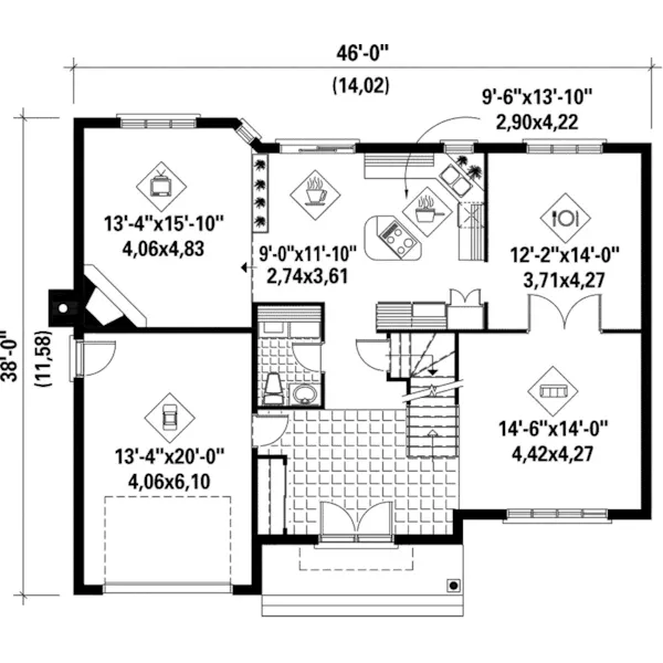 Modern House Plan First Floor - Quinton Neoclassical Home 126D-0101 - Shop House Plans and More