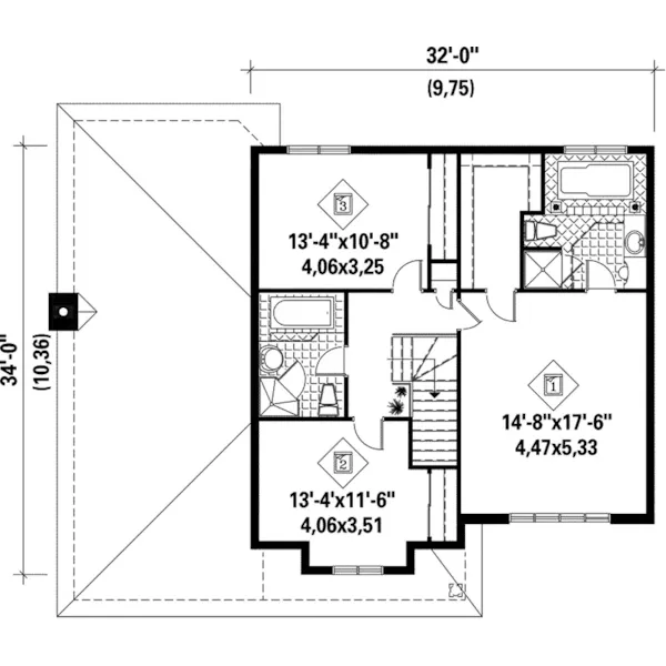 Modern House Plan Second Floor - Quinton Neoclassical Home 126D-0101 - Shop House Plans and More