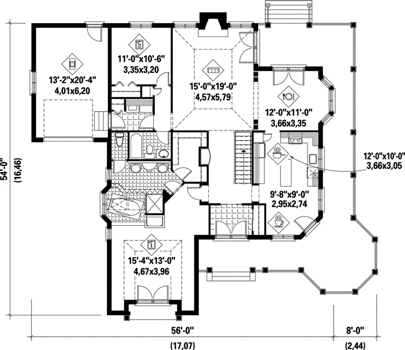 Country House Plan First Floor - Canter Country Victorian Home 126D-0105 - Search House Plans and More