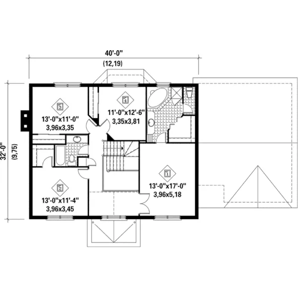 Traditional House Plan Second Floor - Fanning Georgian Home 126D-0106 - Search House Plans and More