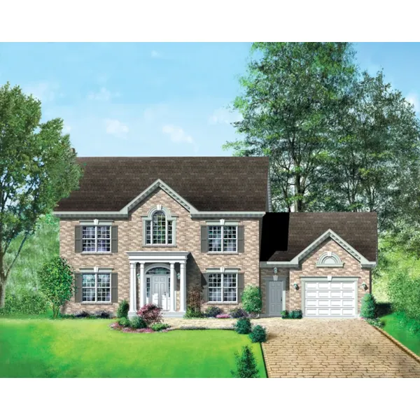 Traditional House Plan Front of Home - Fanning Georgian Home 126D-0106 - Search House Plans and More