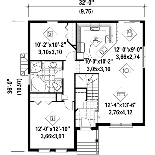 Country House Plan First Floor - Farway Country Cottage 126D-0107 - Search House Plans and More