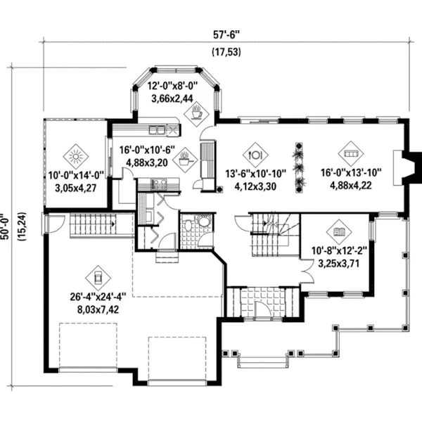 Cape Cod & New England House Plan First Floor - Malton Traditional Home 126D-0108 - Shop House Plans and More