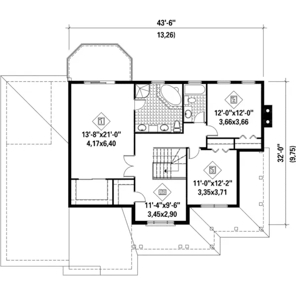 Cape Cod & New England House Plan Second Floor - Malton Traditional Home 126D-0108 - Shop House Plans and More