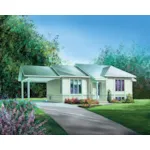 Ranch House Plan Front of Home - Sante Ranch Home 126D-0110 - Shop House Plans and More