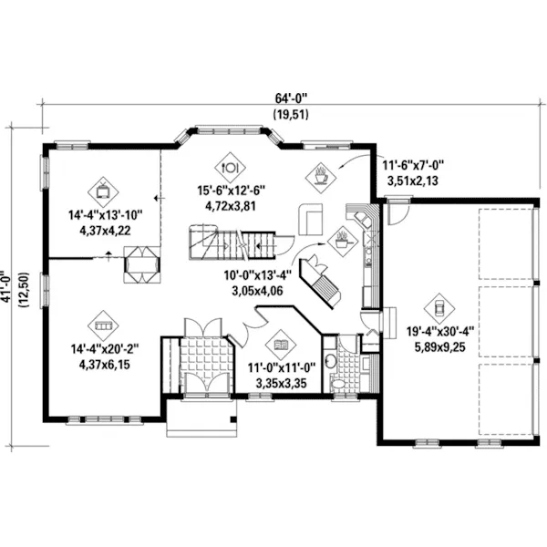 Modern House Plan First Floor - Varrone Traditional Home 126D-0113 - Shop House Plans and More