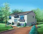 European House Plan Front of Home - Candlestick Split-Level Home 126D-0117 - Search House Plans and More