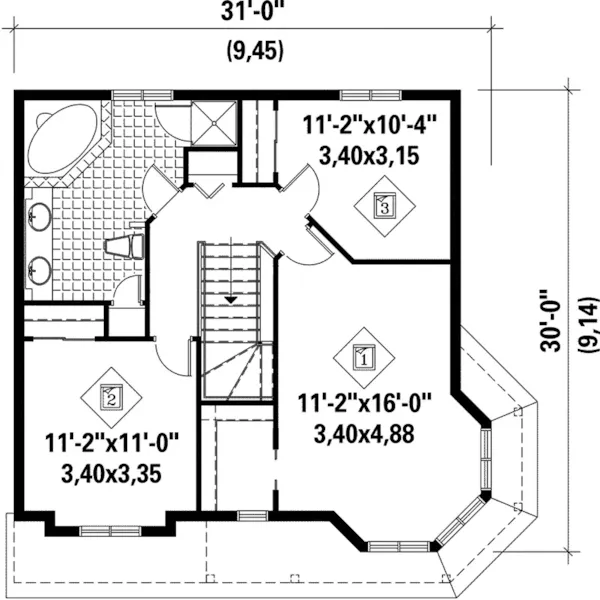 Victorian House Plan Second Floor - Grayford Victorian Home 126D-0124 - Search House Plans and More