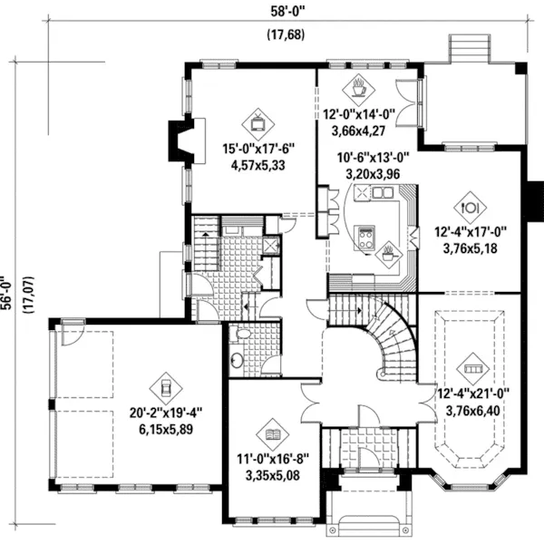 Traditional House Plan First Floor - Haley Manor Luxury Home 126D-0125 - Search House Plans and More