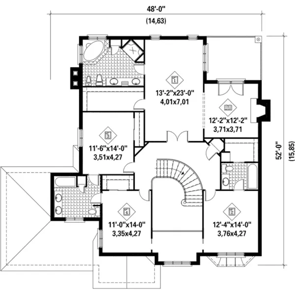 Traditional House Plan Second Floor - Haley Manor Luxury Home 126D-0125 - Search House Plans and More