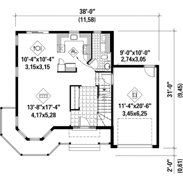 Country House Plan First Floor - Hardin Country Victorian Home 126D-0126 - Search House Plans and More