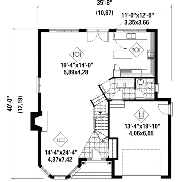 Victorian House Plan First Floor - Heldmann Traditional Home 126D-0127 - Search House Plans and More