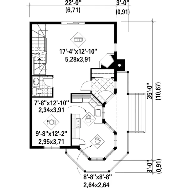 Victorian House Plan First Floor - Nancy Country Farmhouse 126D-0129 - Shop House Plans and More