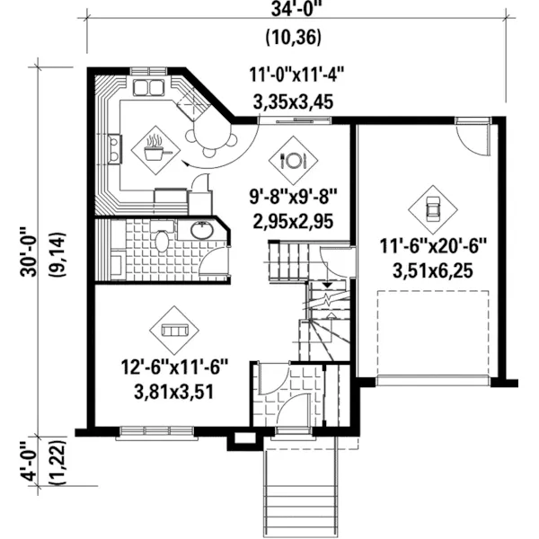 Cape Cod & New England House Plan First Floor - Hulett Traditional Home 126D-0134 - Search House Plans and More