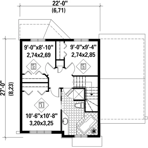 Cape Cod & New England House Plan Second Floor - Hulett Traditional Home 126D-0134 - Search House Plans and More