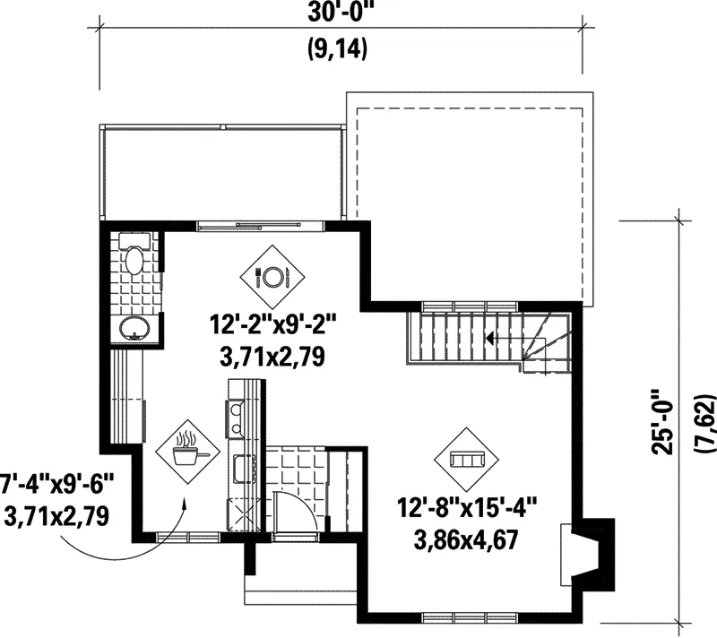 Ranch House Plan First Floor - Reid Contemporary Home 126D-0144 - Shop House Plans and More