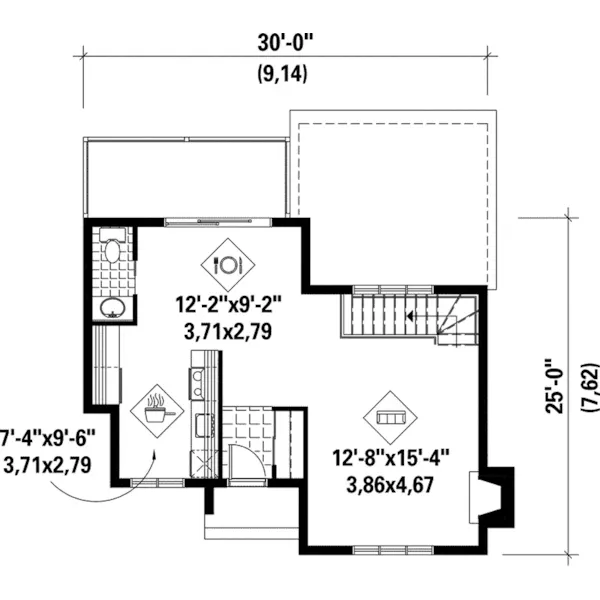 Saltbox House Plan First Floor - Reid Contemporary Home 126D-0144 - Shop House Plans and More