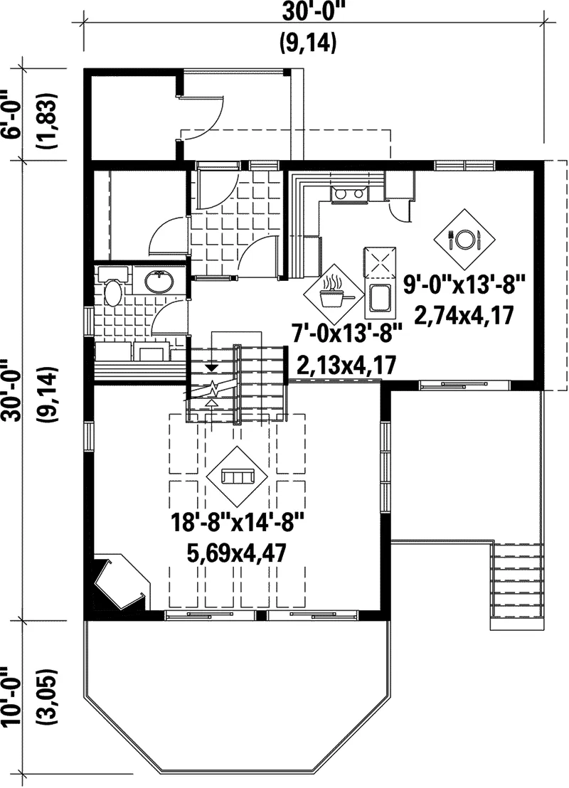 Vacation House Plan First Floor - Frisco Modern Waterfront Home 126D-0145 - Search House Plans and More