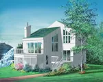 Vacation House Plan Front of Home - Frisco Modern Waterfront Home 126D-0145 - Search House Plans and More